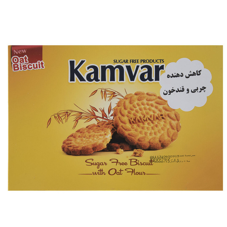 بیسکویت جو دو سر بدون قند کامور - 500 گرم