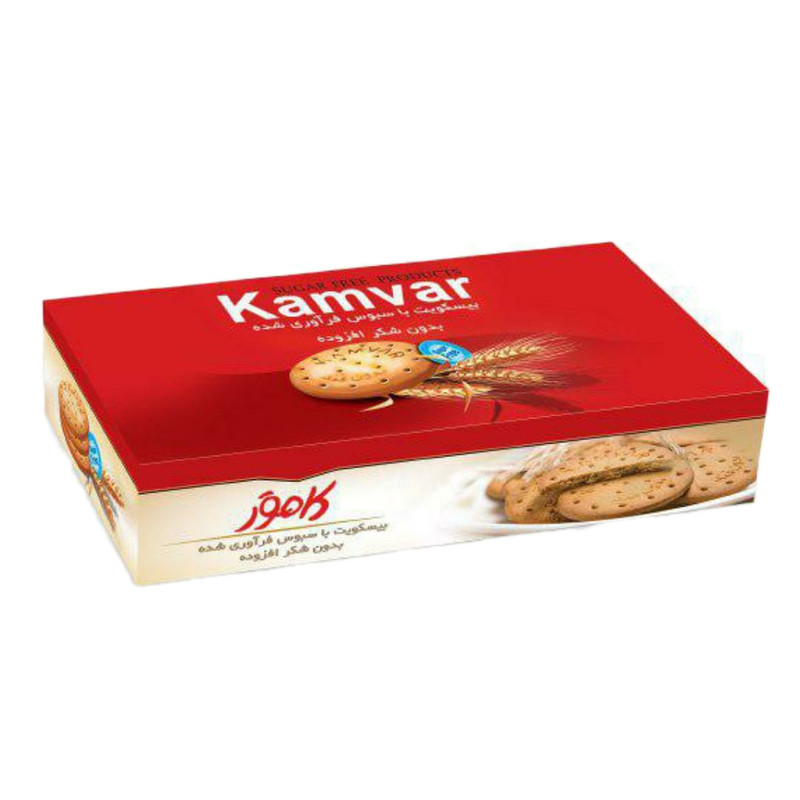 بیسکویت رژیمی با سبوس فرآوری شده بدون قند کامور - 1000 گرم