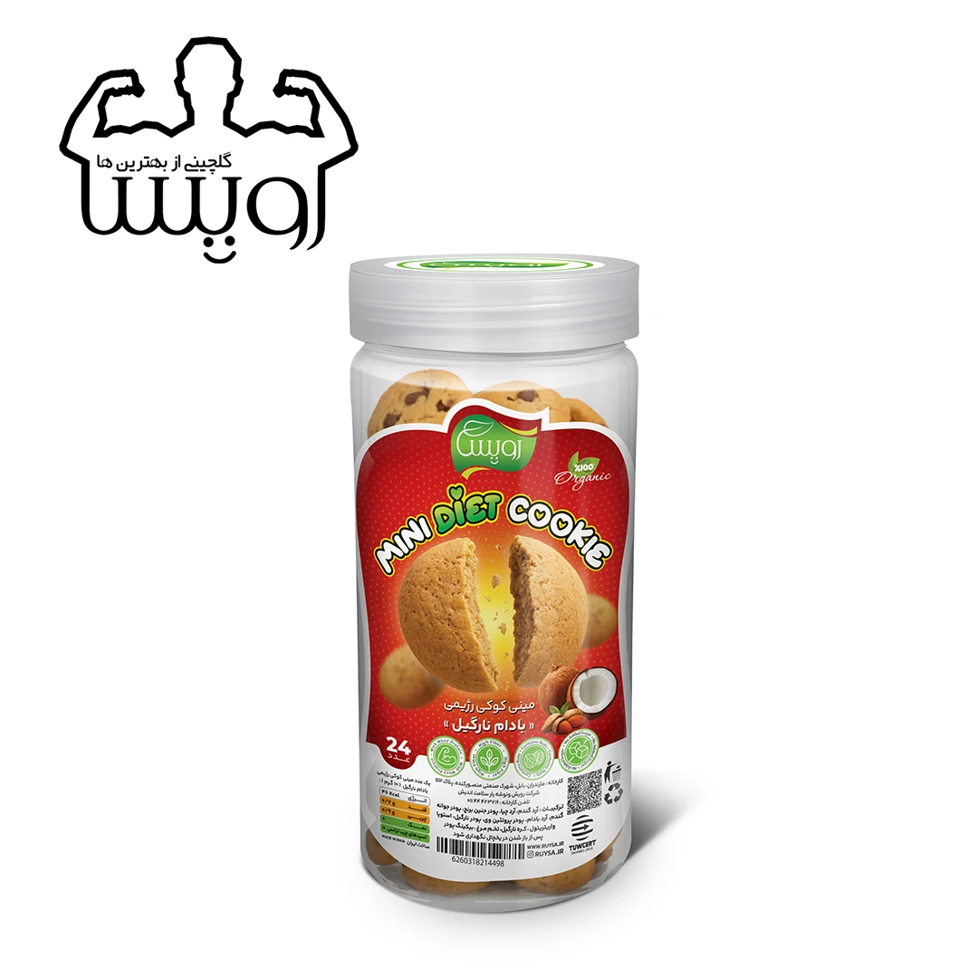 مینی کوکی رژیمی بادام نارگیل
