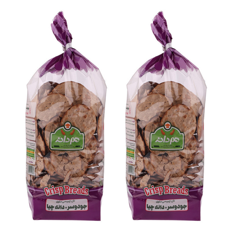 نان خشک چیپسی حاوی جو دوسر و دانه چیا هم دانه - 230 گرم بسته 2 عددی